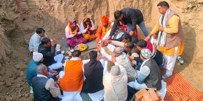 Foundation laid for new construction of Nagdev temple in Kahsan