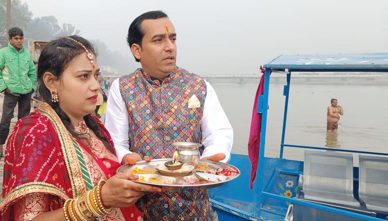 Devotees take a dip in Ganga on Makar Sankranti in Shuktirtha