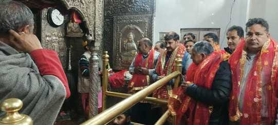 MLA Kajal offered head in Bajreshwari temple