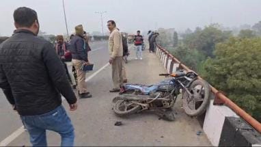 Bike broke the railing of the bridge and fell down...uncle and nephew died