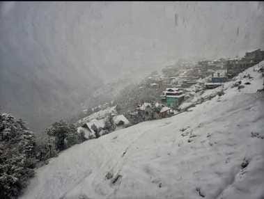 Snowfall in the upper areas of the district and rain in the plains.