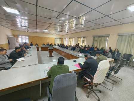 MLA Mohan Lal Brakta held a review meeting with officials on the ongoing development works in the area.MLA Mohan Lal Brakta held a review meeting with officials on the ongoing development works in the area.