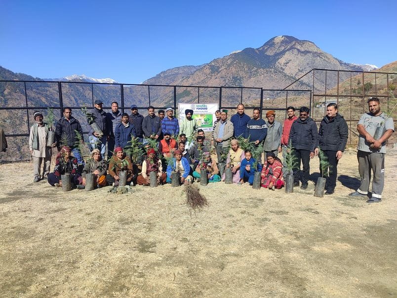 Power Grid Transmission employees planted saplings in Shaneri School