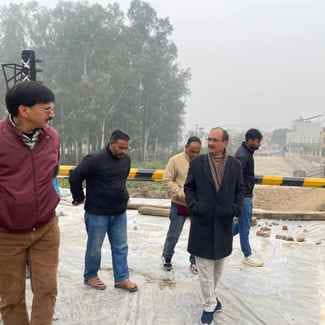 Satpal Satti inspected the under construction railway underpass