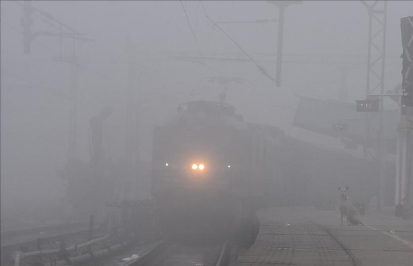 Trains were delayed due to fog
