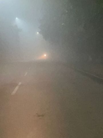 Minimum temperature has been stable for the last two days, visibility has been reduced to 15 meters due to fog