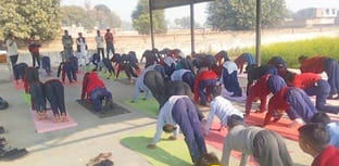 Practiced Surya Namaskar in the gymnasium