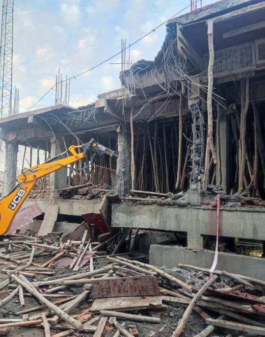 Encroachment removed from the village marked for Harnandipuram