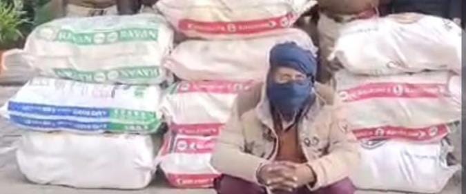 Police recovered 3.5 quintals of ganja from the truck near Nanamau Cut.