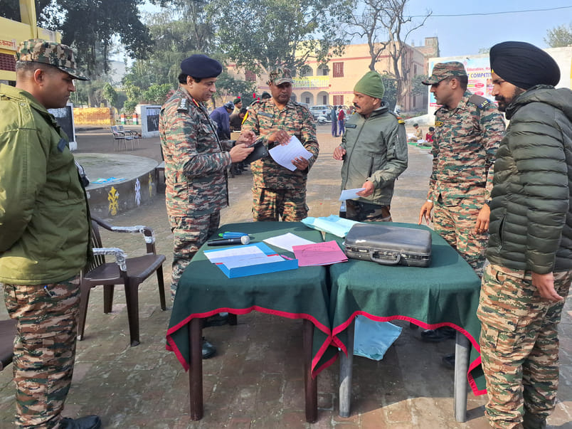 Cadets arrived to take the NCC A certificate exam