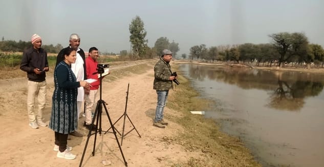 HBERF team reached Maharishi Dayanand Saraswati migratory bird conservation site for inspection
