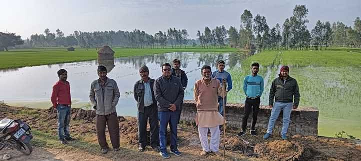 Dirty water from the city filled the fields, destroying four hundred bighas of crops.