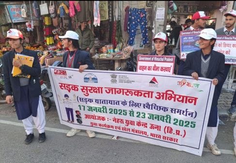 Youth gave message of road safety in Bangana