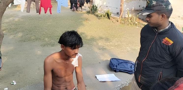 Leopard injured the young man, made the goat a morsel