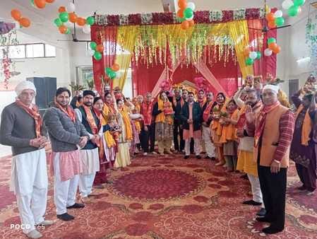 Kalash installation done in the temple with chanting of mantras