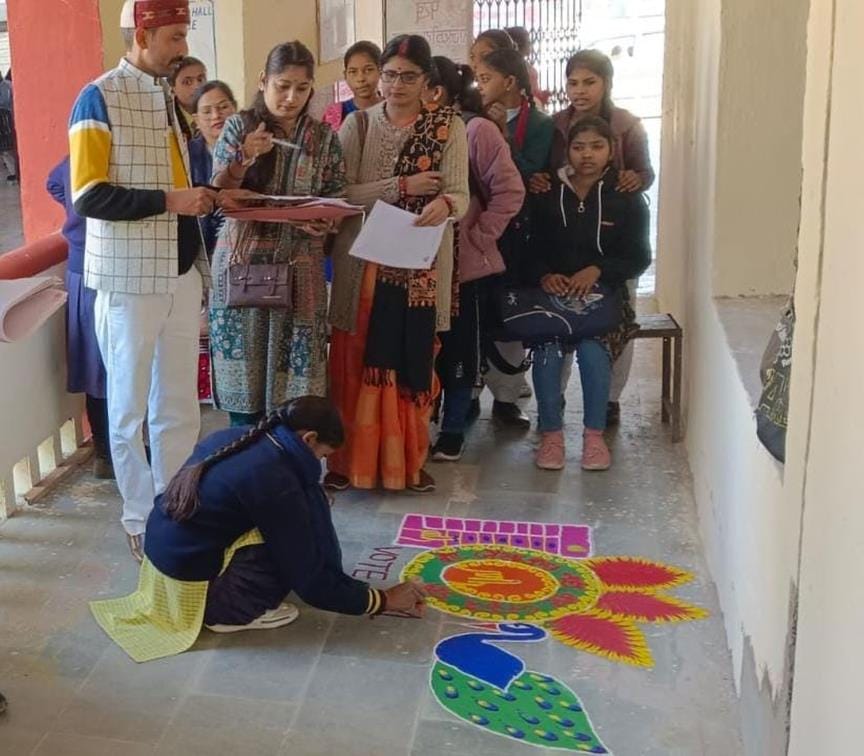 Poonam was first in Rangoli, Diksha was first in Mehndi