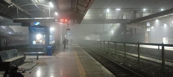 Extreme cold: Passengers seen shivering at the railway-bus station