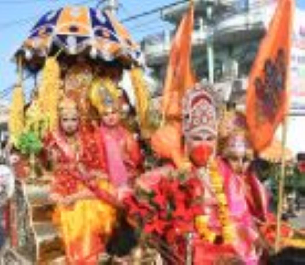 Festive procession taken out on the occasion of Pran Pratistha
