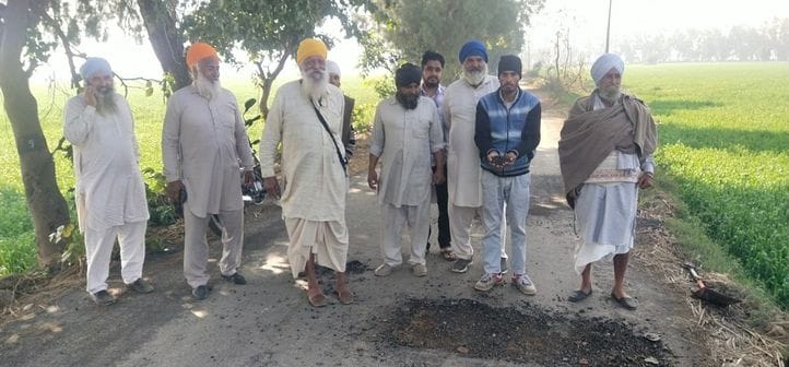 The road from Dhathrath to Kharkgadian, built 60 days ago, broke at 60 places.