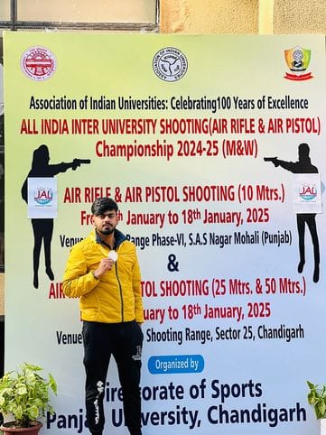Suruchi won the army in All India Inter University Shooting Competition