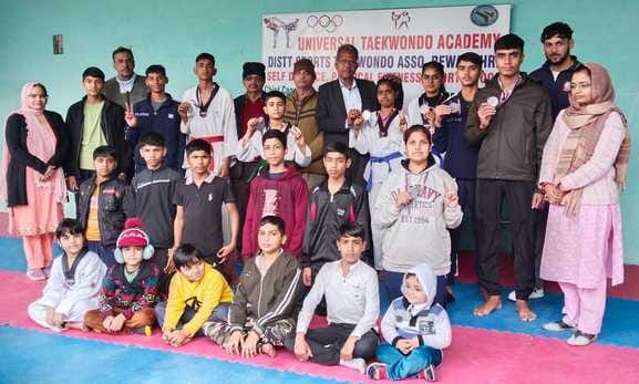 Rewari got second place in the state in State Taekwondo Youth Games