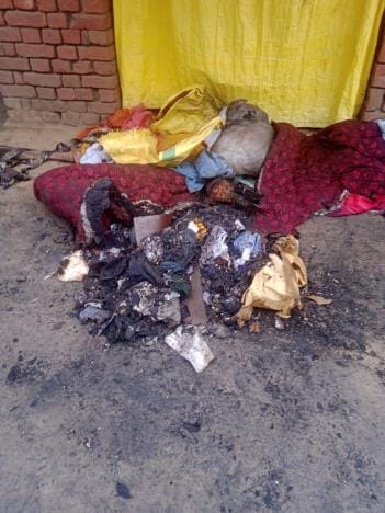 House caught fire, items burnt and destroyed