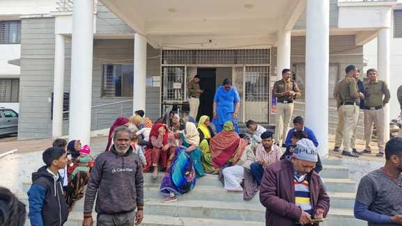 two youths dying after colliding with a JCB, their family members protested in the police station