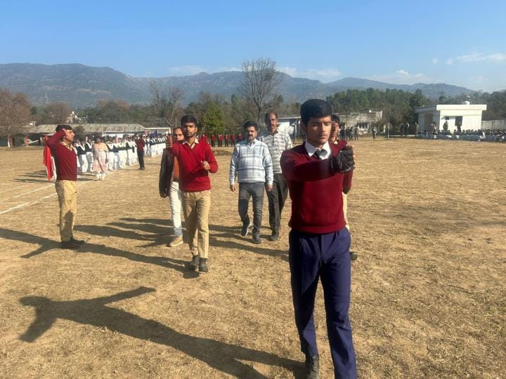Rehearsal of Parade in School in Ramkot