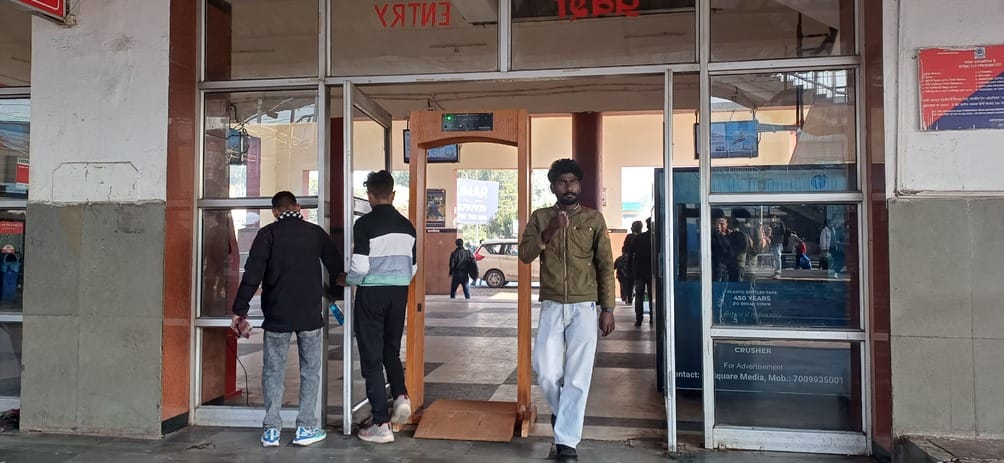 Metal detector installed at the main gate of the station