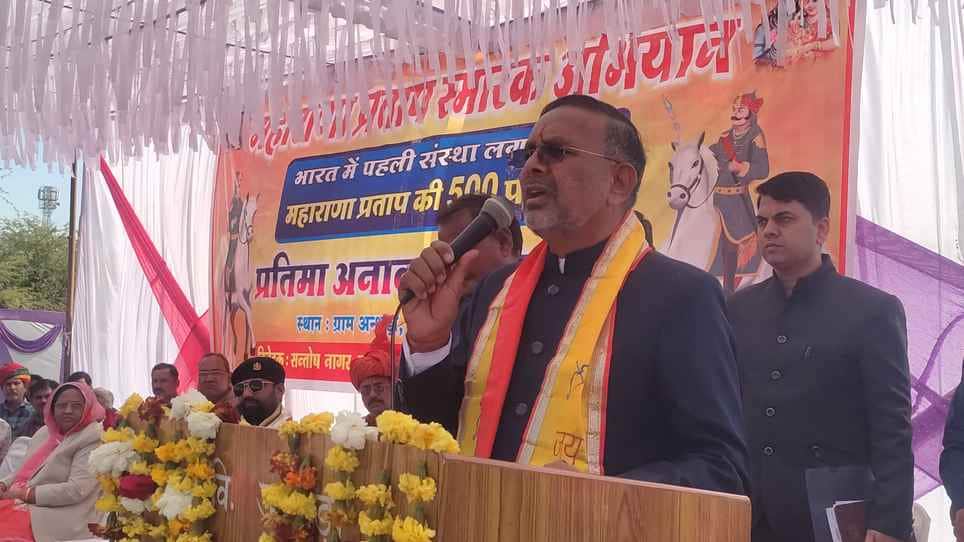 सभा को संबोधित करते ऊर्जा राज्यमंत्री हीरालाल नागर।