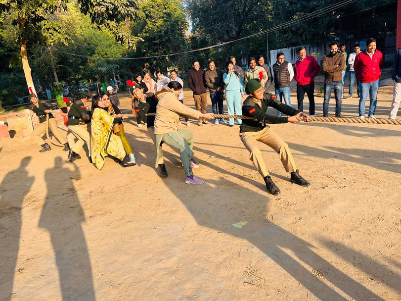 Tug of war and volleyball competition organized in Government College on Republic Day