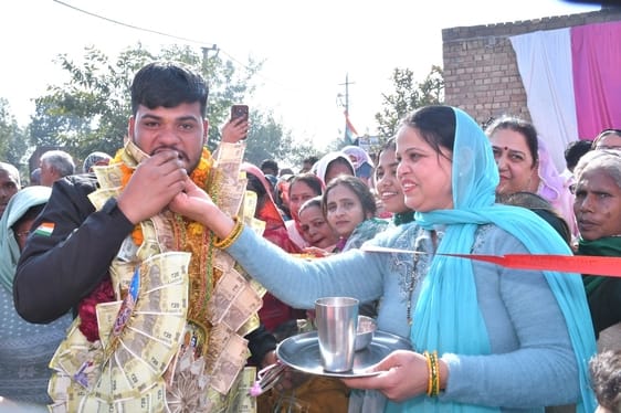 Sahil Singhmar of village Rattakheda won gold medal in national horse riding.