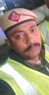 Home guard jawan riding a bike was hit by an unknown vehicle, died
