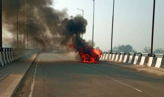 When he got down to pay his respects to Ganga Maayya, the car turned into a ball of fire...the family was saved