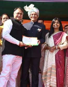 Anil Verma, President of Utthan Sanstha received a letter of appreciation