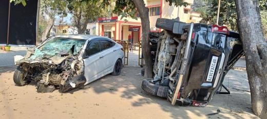 Drunk driver drove SUV, crossed divider and collided with car, four seriously injured