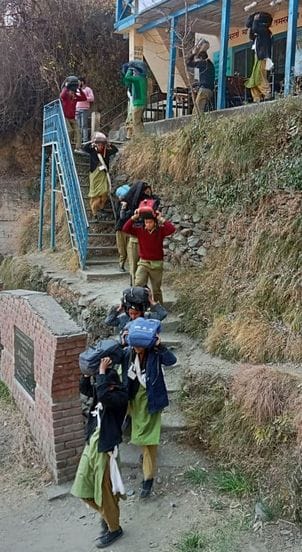 School students left their classes and ran outside as soon as the earthquake struck, six injured
