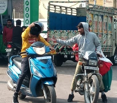 The effect of no petrol and no helmet was ineffective.