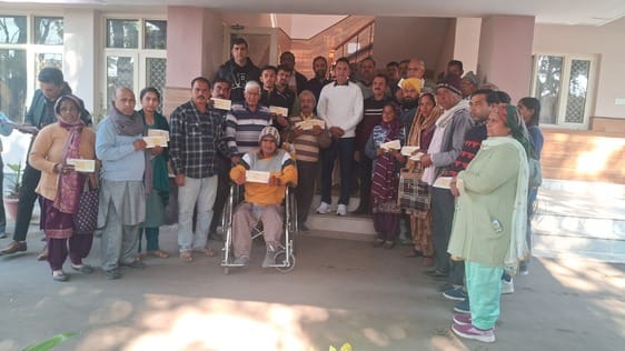 MLA Bablu gave checks worth Rs 10.25 lakh to the needy