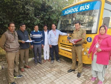 Road Safety Vehicle Policy.... Team visits private schools and inspects vehicles