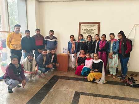 Students celebrated the death anniversary of Mahatma Gandhi in Chaudhary Ranbir Singh University.