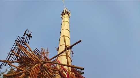 There is a fear of the idol of Lord Adinath on the pillar being broken