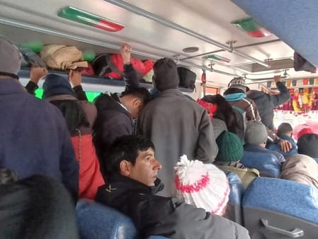Bad weather stopped the wheels of buses for Keylong