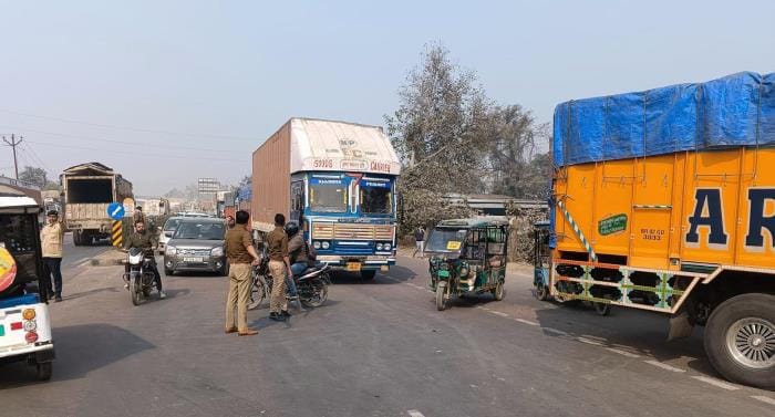 heavy vehicles sent via diverted route