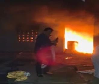 fire in plastic factory