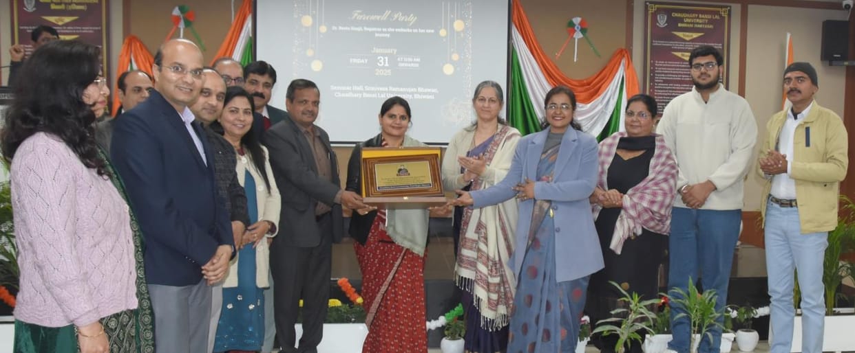 CBLU Registrar Dr. Ritu Singh appreciated