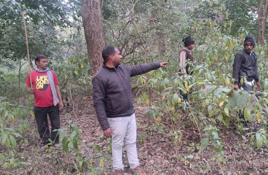 Forest department team camped in the village in search of jackal