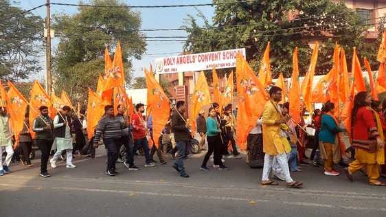 Salasar Balaji's flag march carried out with much fanfare