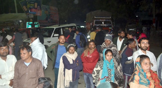 Villagers blocked the road demanding recovery of missing student