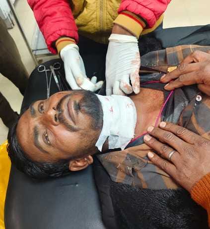 Bike rider's neck cut with a string